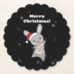 Posavasos De Papel Bunny Merry Christmas Winter Animals Rabbits<br><div class="desc">El conejo para Navidades con luces de hadas. Animales divertidos con regalos y nieve para las vacaciones. También es gracioso para los Navidades en julio. Hasen son animales dulces y perfectos para los Navidades.</div>