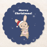 Posavasos De Papel Bunny Merry Christmas Winter Animals Rabbits Paper<br><div class="desc">El conejo para Navidades con luces de hadas. Animales divertidos con regalos y nieve para las vacaciones. También es gracioso para los Navidades en julio. Hasen son animales dulces y perfectos para los Navidades.</div>
