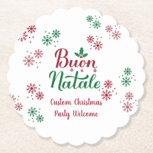 Posavasos De Papel Buon Natale Italia Feliz Navidad