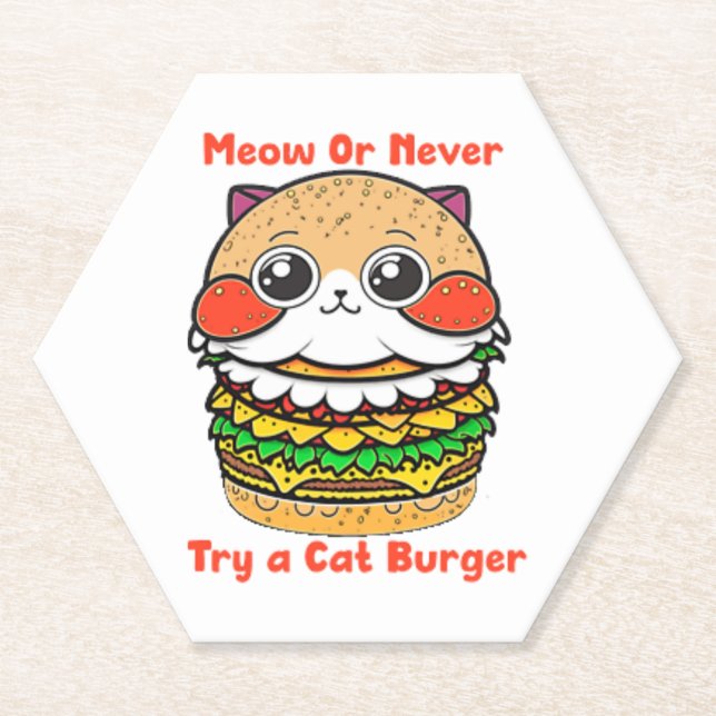 Posavasos De Papel Burger de gatos (Anverso)
