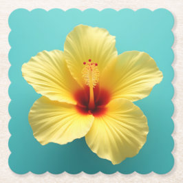 Posavasos De Papel Burst of Joy: el semblante amarillo de Hibiscus