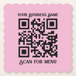 Posavasos De Papel Buscar código QR de menú con personalización BG de
