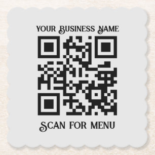 Posavasos De Papel Buscar código QR de menú con personalización LGrey