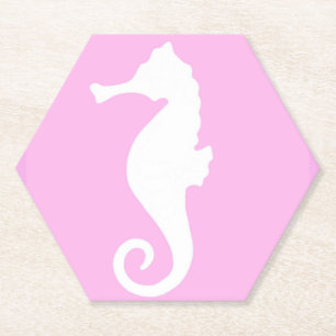 Posavasos De Papel Caballito de mar rosa