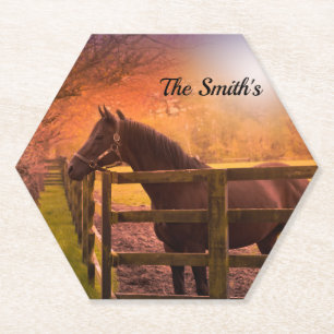 Posavasos De Papel Caballo en Paddock Personalizado  