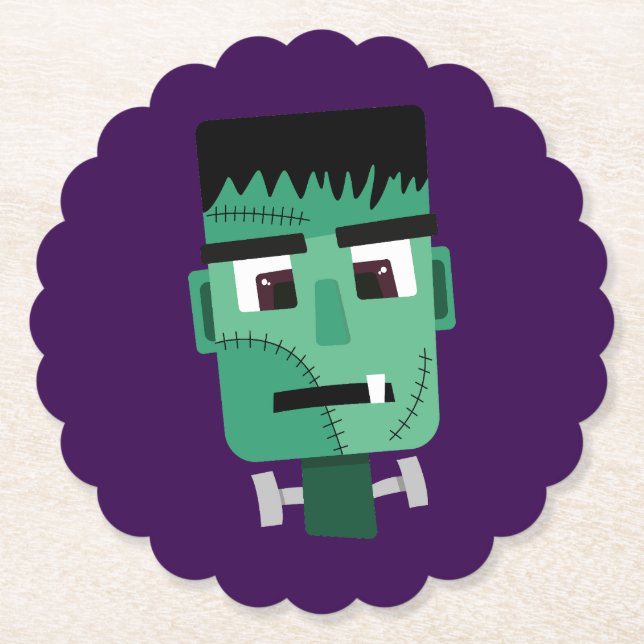 Posavasos De Papel Cabeza de Frankenstein Monster (Anverso)