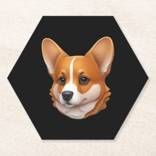 Posavasos De Papel Cabeza de lindo corgi