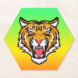Posavasos De Papel Cabeza de tigre ruidosa-25818