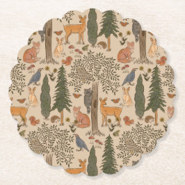 Posavasos De Papel Cabincore Woodland Forest Animals