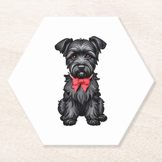 Posavasos De Papel Cachorro Schnauzer miniatura (Anverso)