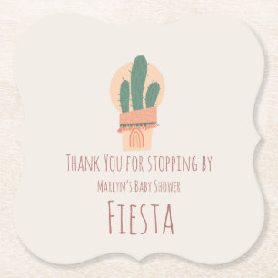 Posavasos De Papel Cactus Moderno Maceta Planta Arcoíris Fiesta