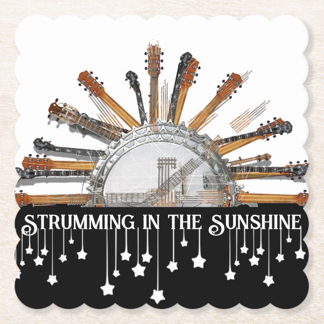 POSAVASOS DE PAPEL CADENAS DE GUITARRA AL SOL (Anverso)