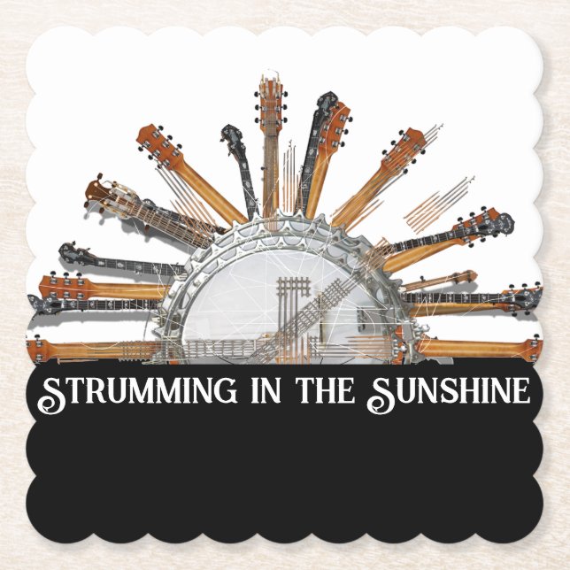 POSAVASOS DE PAPEL CADENAS DE GUITARRA AL SOL (Anverso)