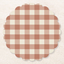 Posavasos De Papel Caer Amaro en Panna Cotta Gingham - estampado de c