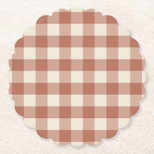 Posavasos De Papel Caer Amaro en Panna Cotta Gingham - estampado de c