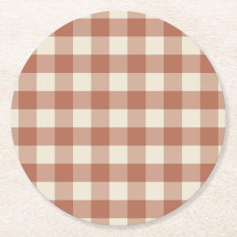 Posavasos De Papel Caer Amaro en Panna Cotta Gingham - estampado de c