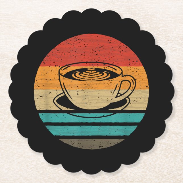 Posavasos De Papel Café Estilo Retro Vintage (Anverso)