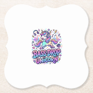 Posavasos De Papel Caída de bajo unicornio idea de regalo tipografía 
