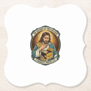 Posavasos De Papel Caja de cartón de Jesús corte de papel dedo dolor 