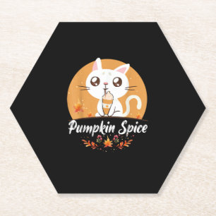 Posavasos De Papel Calabaza de gatos, camiseta de especias, se caerá.