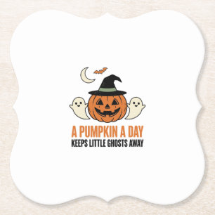 Posavasos De Papel Calabaza de Halloween Fantasma Divertido Cita Vint