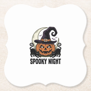 Posavasos De Papel Calabaza de Halloween Gato Bruja Sombrero Camiseta