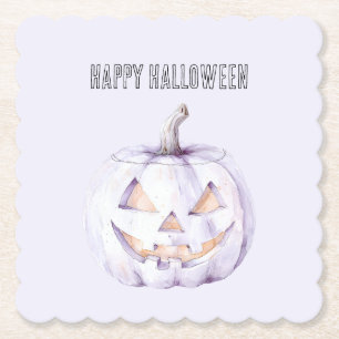 Posavasos De Papel Calabaza de Halloween lavanda