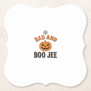 Posavasos De Papel Calabaza De Halloween Mala Y Boo Jee Gráfica_1
