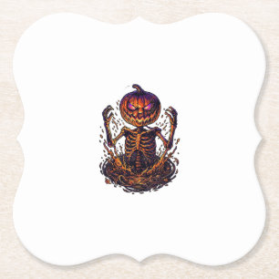 Posavasos De Papel Calabaza De Halloween Portal De Magia De Esqueleto