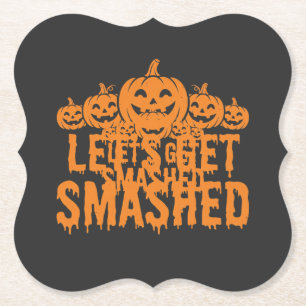 Posavasos De Papel Calabaza de Halloween Vamos a Destrozar