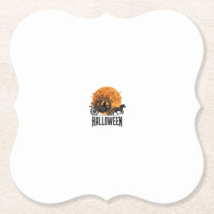Posavasos De Papel Calabaza de Halloween Vintage Carruaje Diseño de B