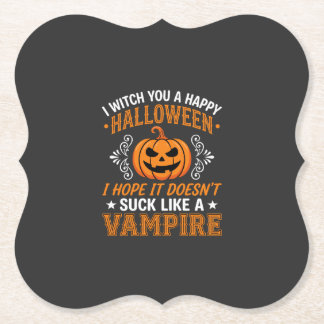 Posavasos De Papel Calabaza de vampiro divertida de Halloween