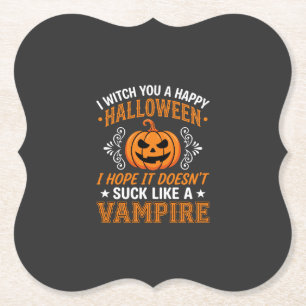 Posavasos De Papel Calabaza de vampiro divertido de Halloween
