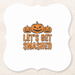 Posavasos De Papel Calabaza Divertida de Halloween Vamos a Romper
