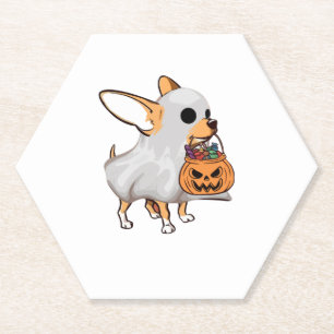 Posavasos De Papel Calabaza fantasma de Chihuahua