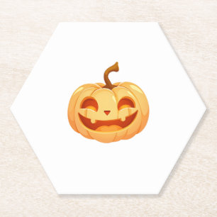 Posavasos De Papel Calabaza linda Jack O Lantern Turtle Sea Halloween