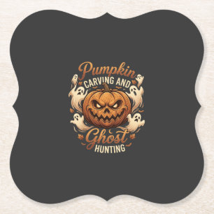 Posavasos De Papel Calabaza Tallada Caza de Fantasmas Halloween Terro