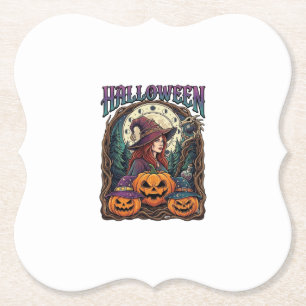 Posavasos De Papel Calabazas De Bruja De Halloween Fases Lunares_1