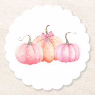 Posavasos De Papel Calabazas De Color De Agua Rosa Para Caer
