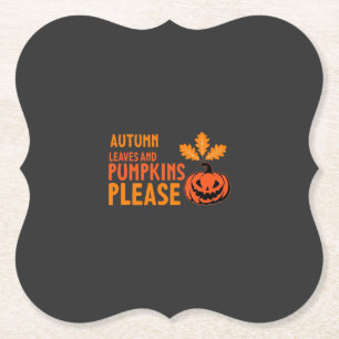 Posavasos De Papel Calabazas De Hojas De Otoño Por Favor Calabaza De 