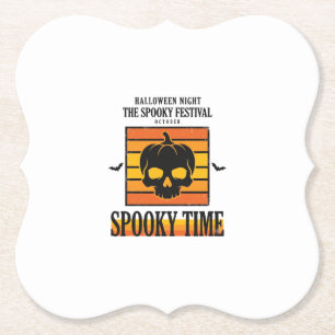 Posavasos De Papel Calavera de Halloween Espantosa Divertida Cita Vin