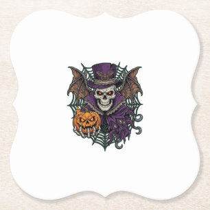 Posavasos De Papel Calavera de Halloween Sombrero Alto Alas de Murcié