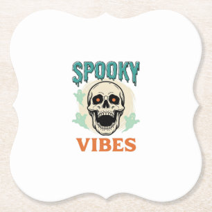 Posavasos De Papel Calavera de Halloween Vibraciones Espeluznantes Te