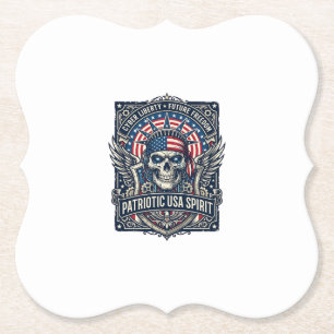 Posavasos De Papel Calavera de la libertad cibernética patriótica Fut