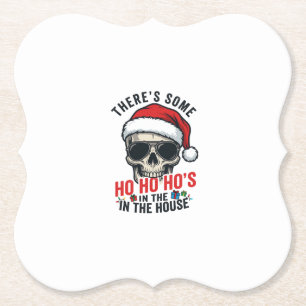 Posavasos De Papel Calavera de Navidad Ho Ho Ho Humor Diseño
