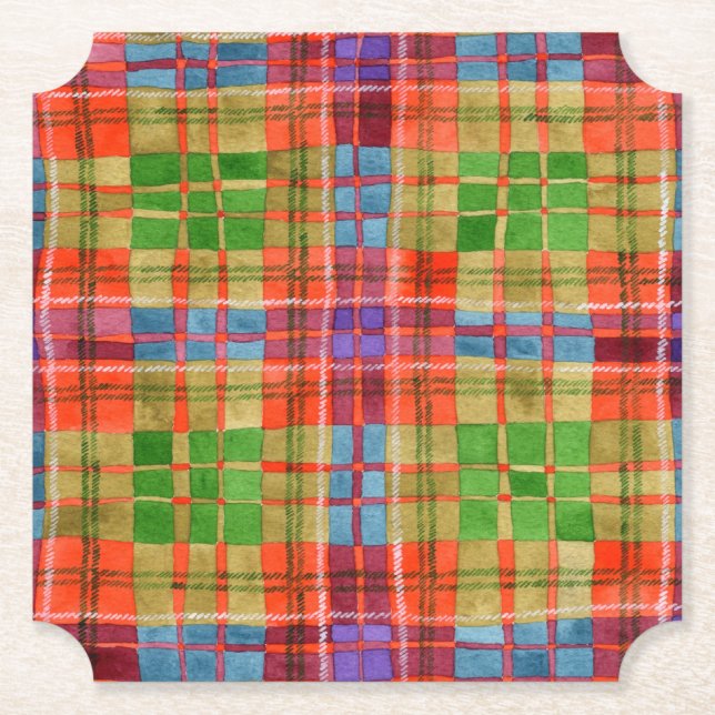 Posavasos De Papel Calzas de papel MAC RAE TARTAN (Anverso)