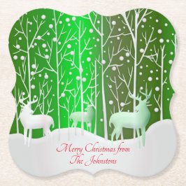 Posavasos De Papel Cambiar el nombre de edición de reno blanco de con