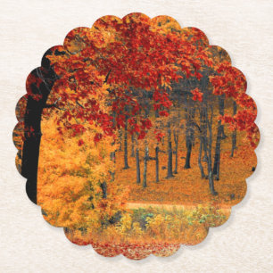 Posavasos De Papel Camino de otoño