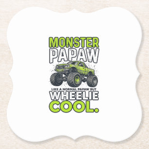 Posavasos De Papel Camión Monstruo Papá Wheelie Genial Divertido Dise