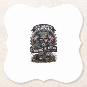 Posavasos De Papel Camioneta Monstruo Patriótica 1776 Fuera de Carret
